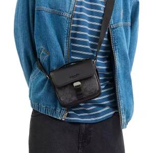 Alternative view of Coach Men’s Racer Crossbody Bag In Signature Canvas (Size: L17.1m, H14.6cm, W9.5cm) CBG13