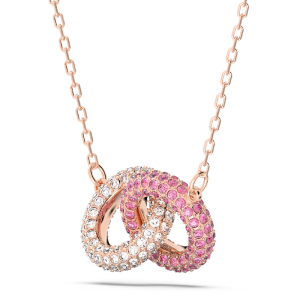 Alternative view of Swarovski Women’s Dextera Necklace Intertwined Circles Pink Rose Gold-Tone Plated 5642884