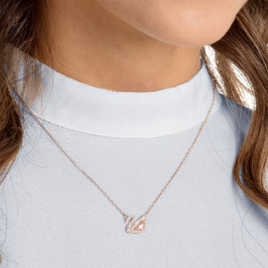 Alternative view of Swarovski Women’s Swan Necklace Pink Rose Gold-Tone Plated 5469989