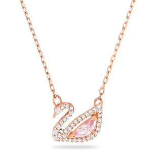 Swarovski Women’s Swan Necklace Pink Rose Gold-Tone Plated 5469989