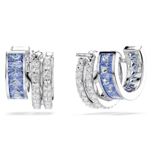 Alternative view of Swarovski Women’s Connexus Hoop Earrings Mixed Cuts Blue Rhodium Plated 5690030