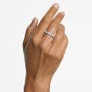 Swarovski Women’s Una Angelic Ring Round Cut White Rhodium Plated 5642608 - Image 3