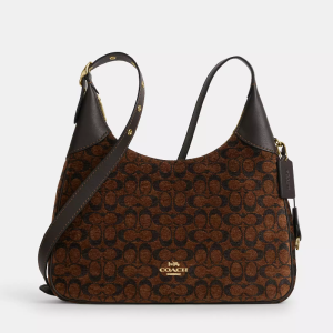 COACH Ella Shoulder Bag In Signature Chenille (Size: L 35.6cm, H32.4cm, W6.4cm) CCE49
