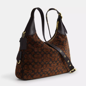 Alternative view of COACH Ella Shoulder Bag In Signature Chenille (Size: L 35.6cm, H32.4cm, W6.4cm) CCE49