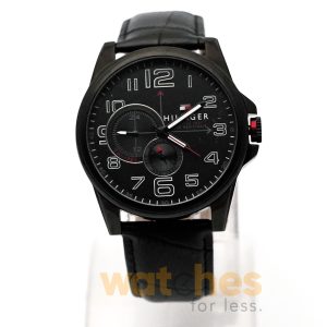 Alternative view of Tommy Hilfiger Men’s Quartz Black Leather Strap Black Dial 46mm Watch 1791005 (Shelf Leftover)
