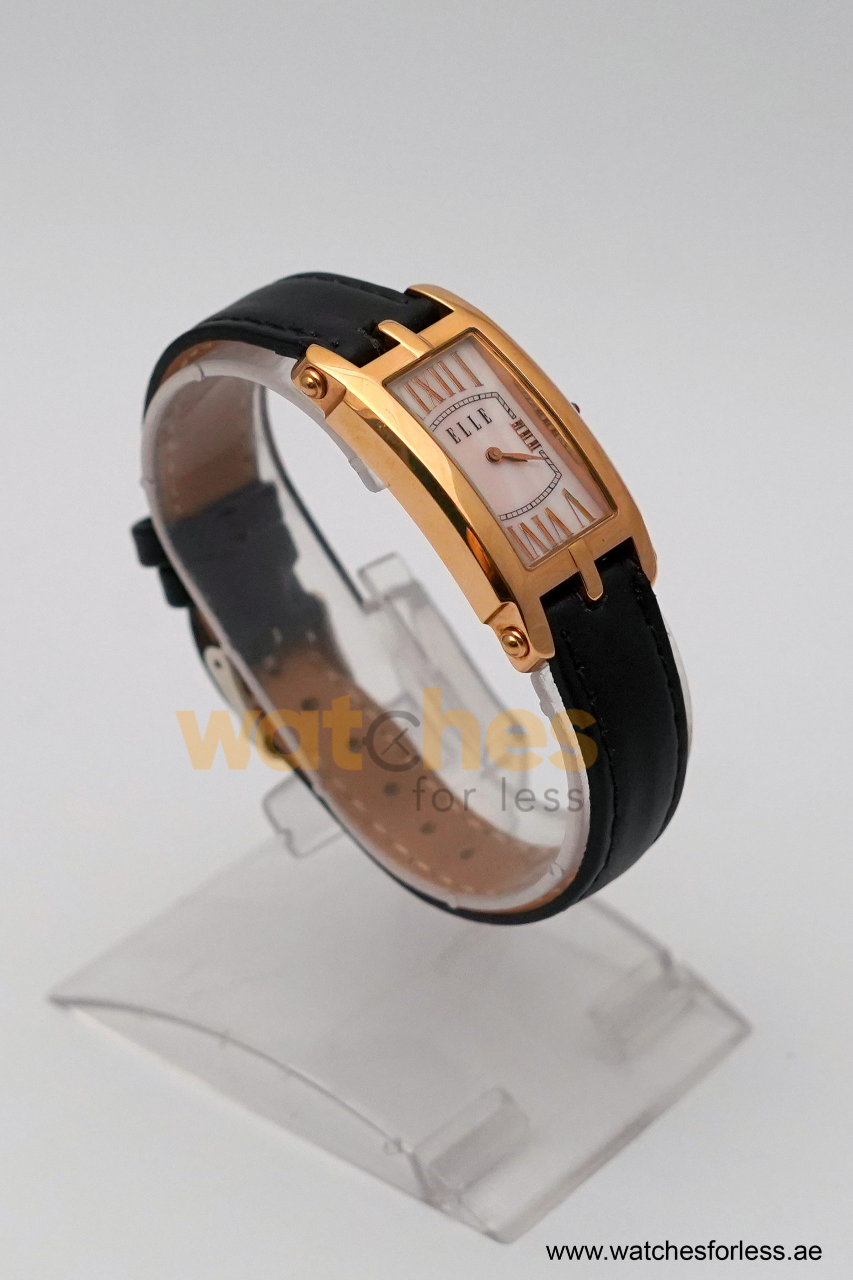Elle Women’s Quartz Black Leather Strap Pink Mother Of Pearl Dial 23mm Watch EL20051SO3N (Shelf Leftover) - Image 5