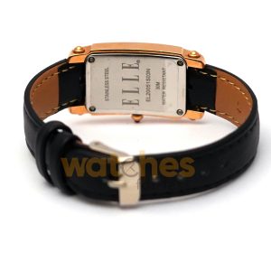 Elle Women’s Quartz Black Leather Strap Pink Mother Of Pearl Dial 23mm Watch EL20051SO3N (Shelf Leftover) - Image 6
