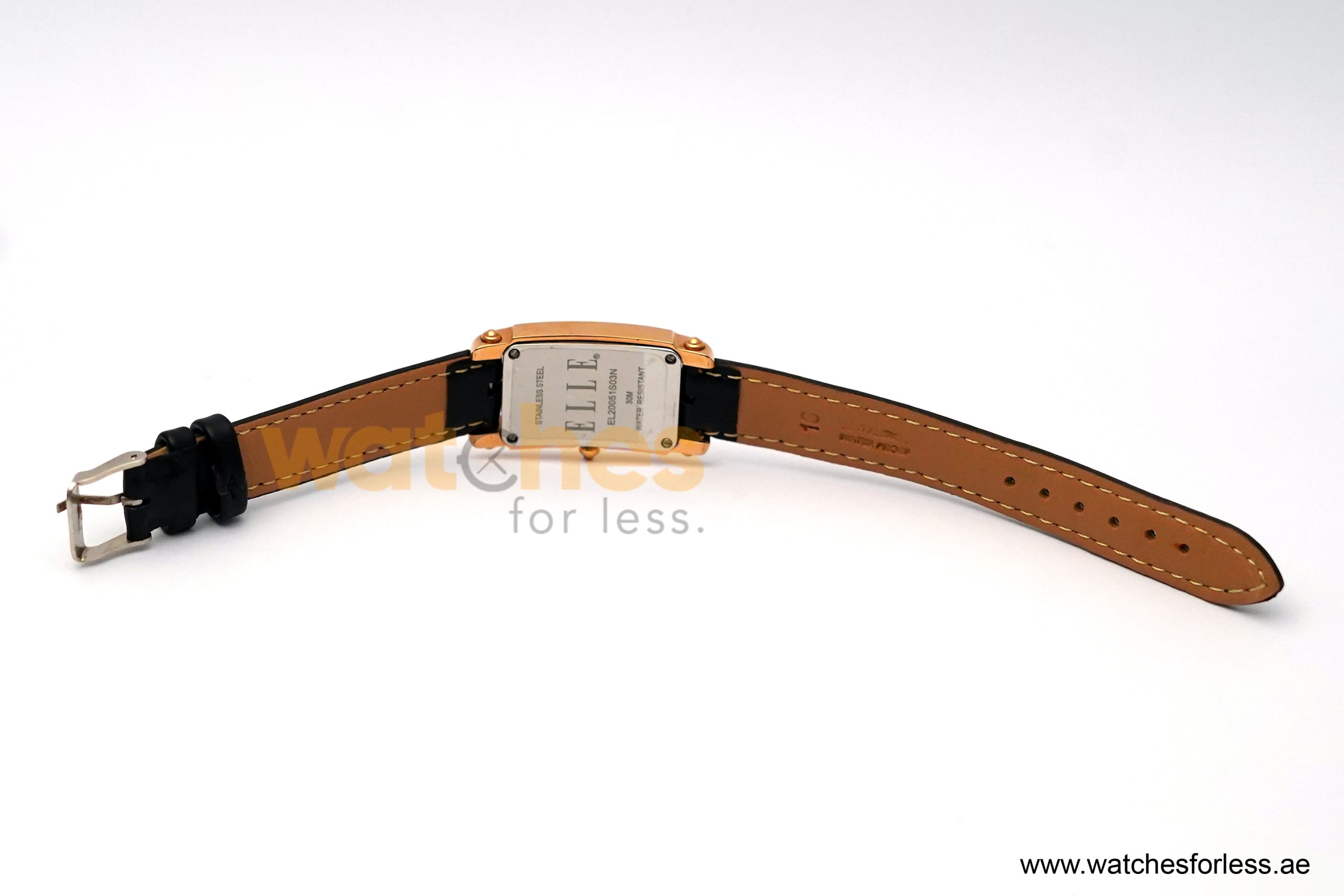 Elle Women’s Quartz Black Leather Strap Pink Mother Of Pearl Dial 23mm Watch EL20051SO3N (Shelf Leftover) - Image 7