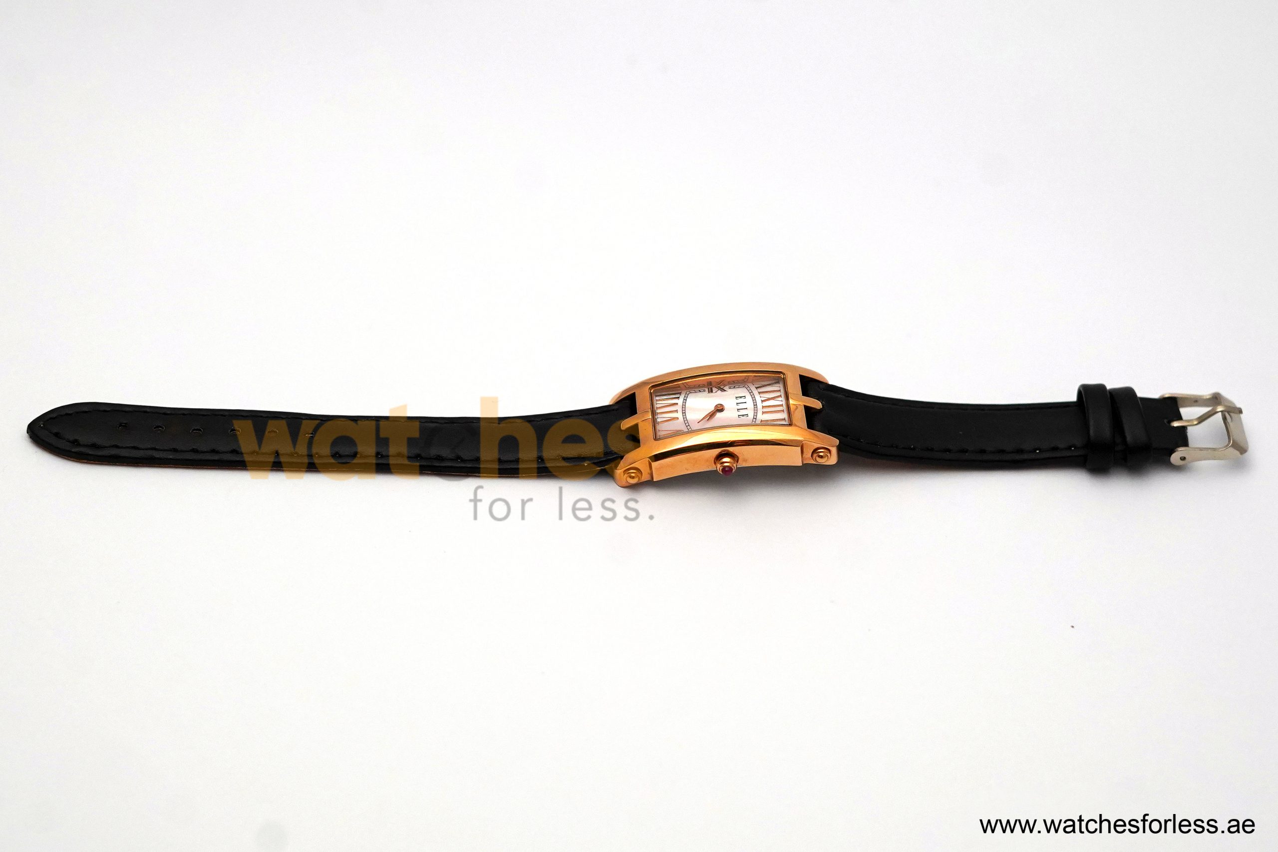 Elle Women’s Quartz Black Leather Strap Pink Mother Of Pearl Dial 23mm Watch EL20051SO3N (Shelf Leftover) - Image 3