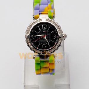 Tommy Hilfiger Women’s Quartz Multi-Color Silicone Strap Black Dial 37mm Watch 1780771 (Shelf Leftover)