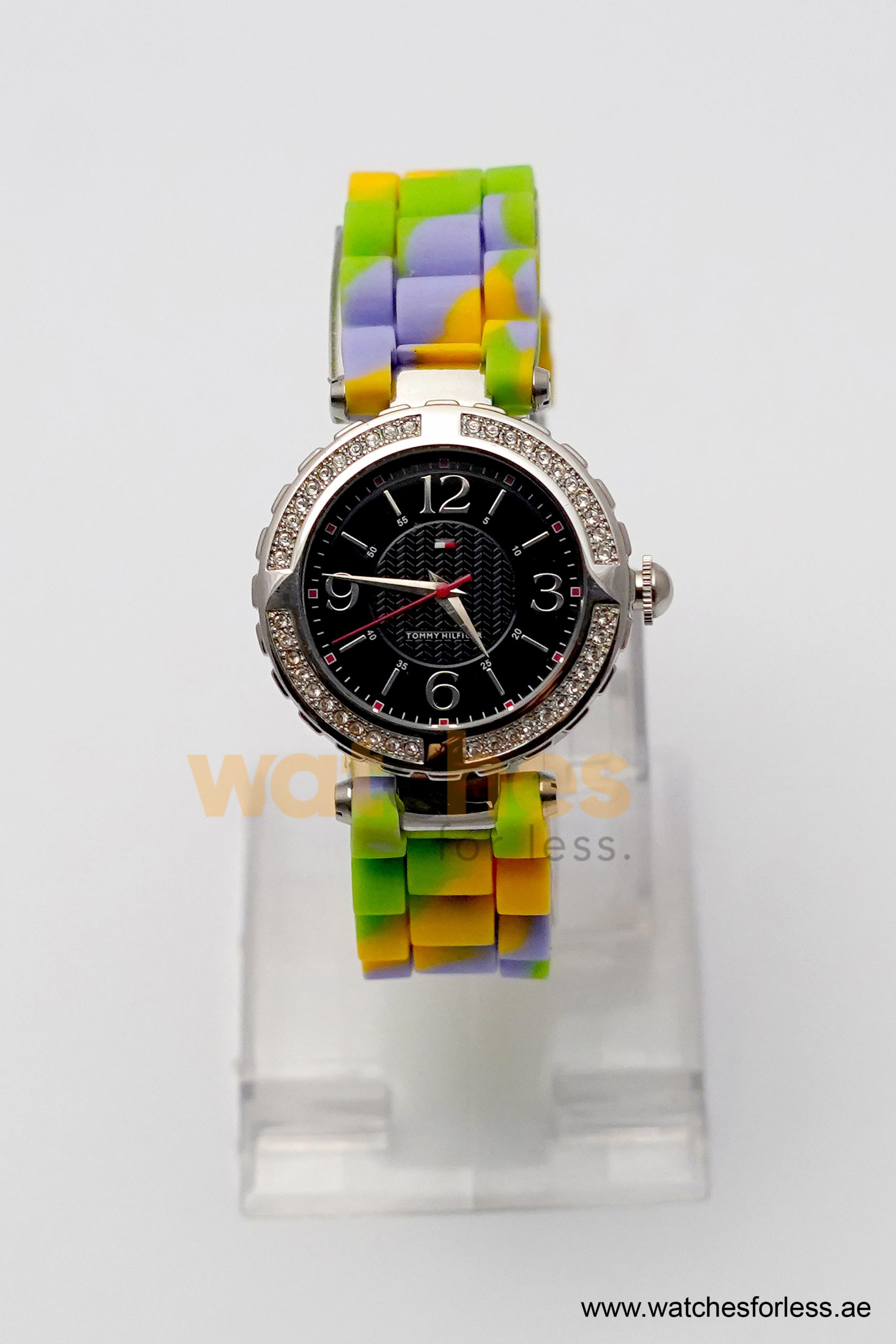 Tommy Hilfiger Women’s Quartz Multi-Color Silicone Strap Black Dial 37mm Watch 1780771 (Shelf Leftover)