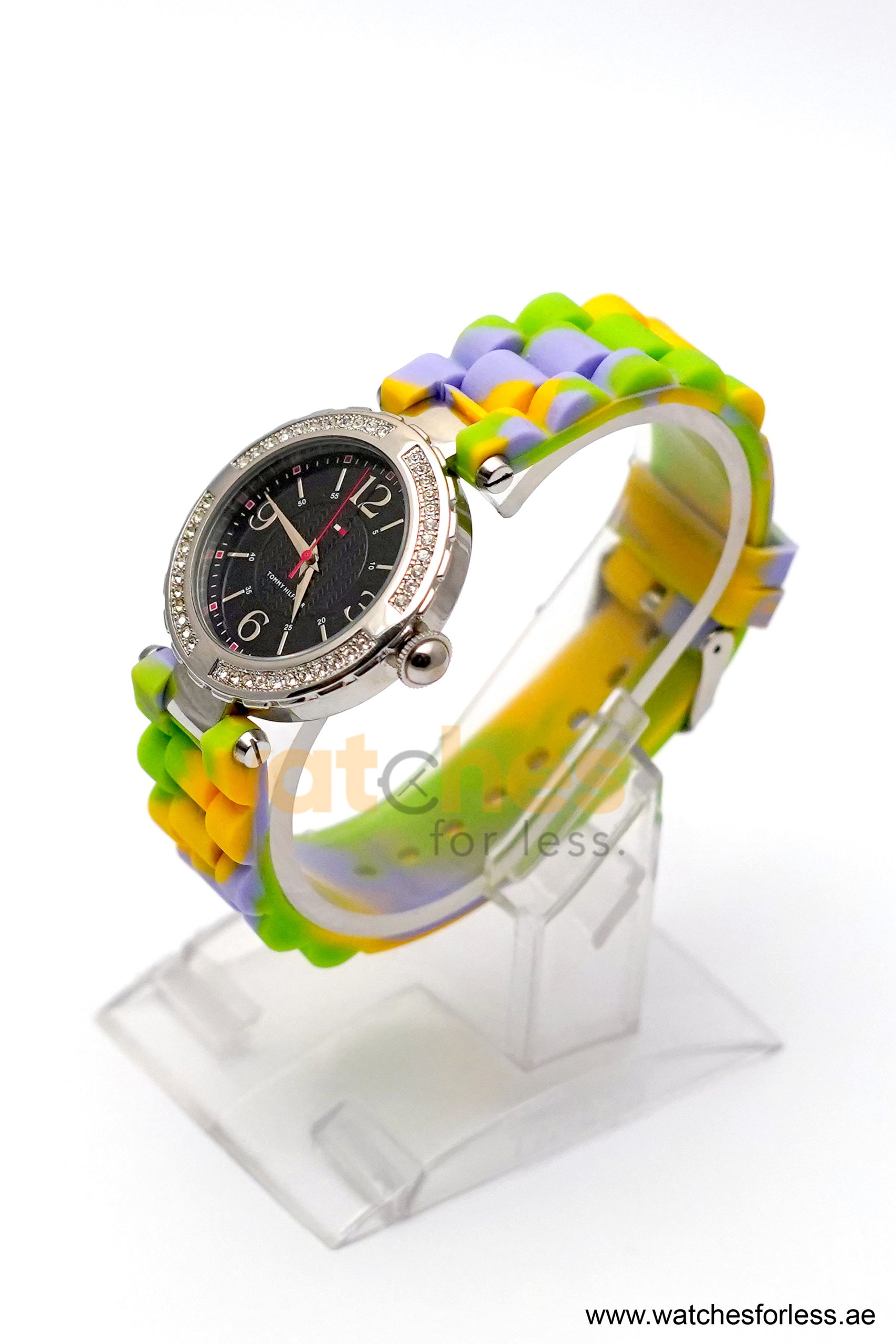 Tommy Hilfiger Women’s Quartz Multi-Color Silicone Strap Black Dial 37mm Watch 1780771 (Shelf Leftover)
