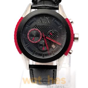 Alternative view of Armani Exchange Men’s Quartz Black Leather Strap Black Dial 47mm Watch AX1211/3 (Shelf Leftover)