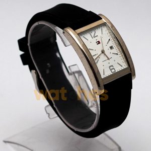 Tommy Hilfiger Men’s Quartz Black Silicone Strap White Dial 30mm Watch 1710277 (Shelf Leftover)