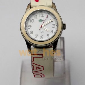 Lacoste Women’s Pink & White Leather Strap White Dial 38mm Watch 2000515 (Shelf Leftover)
