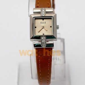 Alternative view of Elle Women’s Quartz Camel Brown Leather Strap Silver Sunray Dial 22mm Watch EL20021S05C (Shelf Leftover)