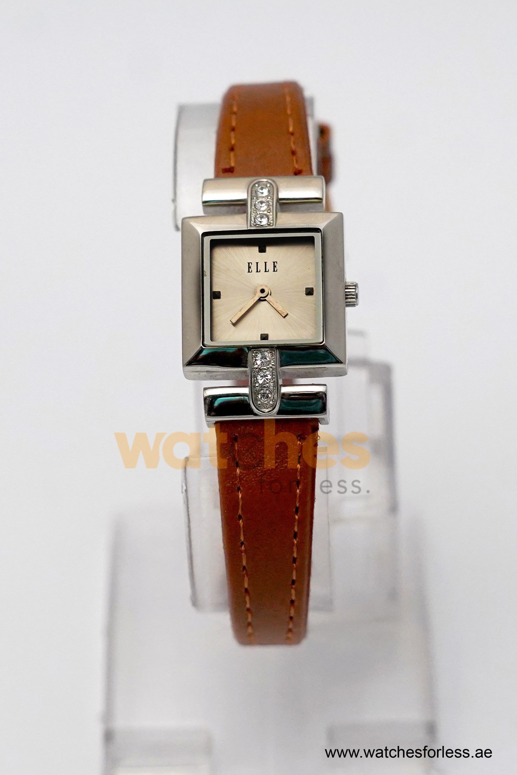 Elle Women’s Quartz Camel Brown Leather Strap Silver Sunray Dial 22mm Watch EL20021S05C (Shelf Leftover) - Image 2