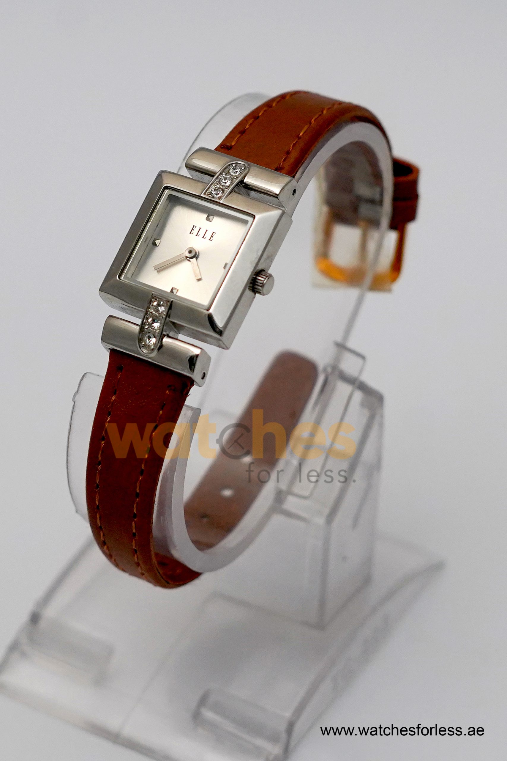 Elle Women’s Quartz Camel Brown Leather Strap Silver Sunray Dial 22mm Watch EL20021S05C (Shelf Leftover) - Image 5
