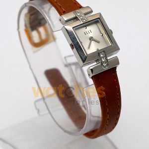 Elle Women’s Quartz Camel Brown Leather Strap Silver Sunray Dial 22mm Watch EL20021S05C (Shelf Leftover) - Image 6