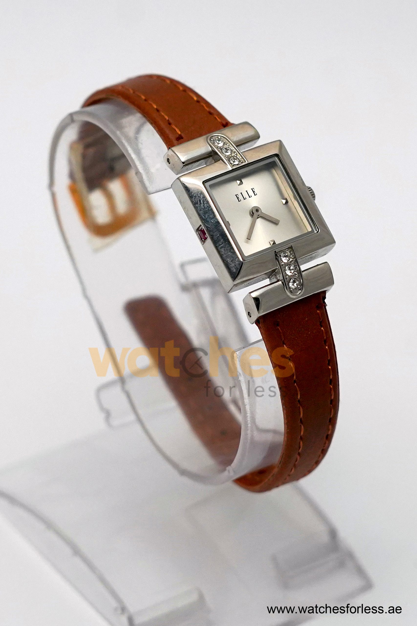 Elle Women’s Quartz Camel Brown Leather Strap Silver Sunray Dial 22mm Watch EL20021S05C (Shelf Leftover) - Image 6