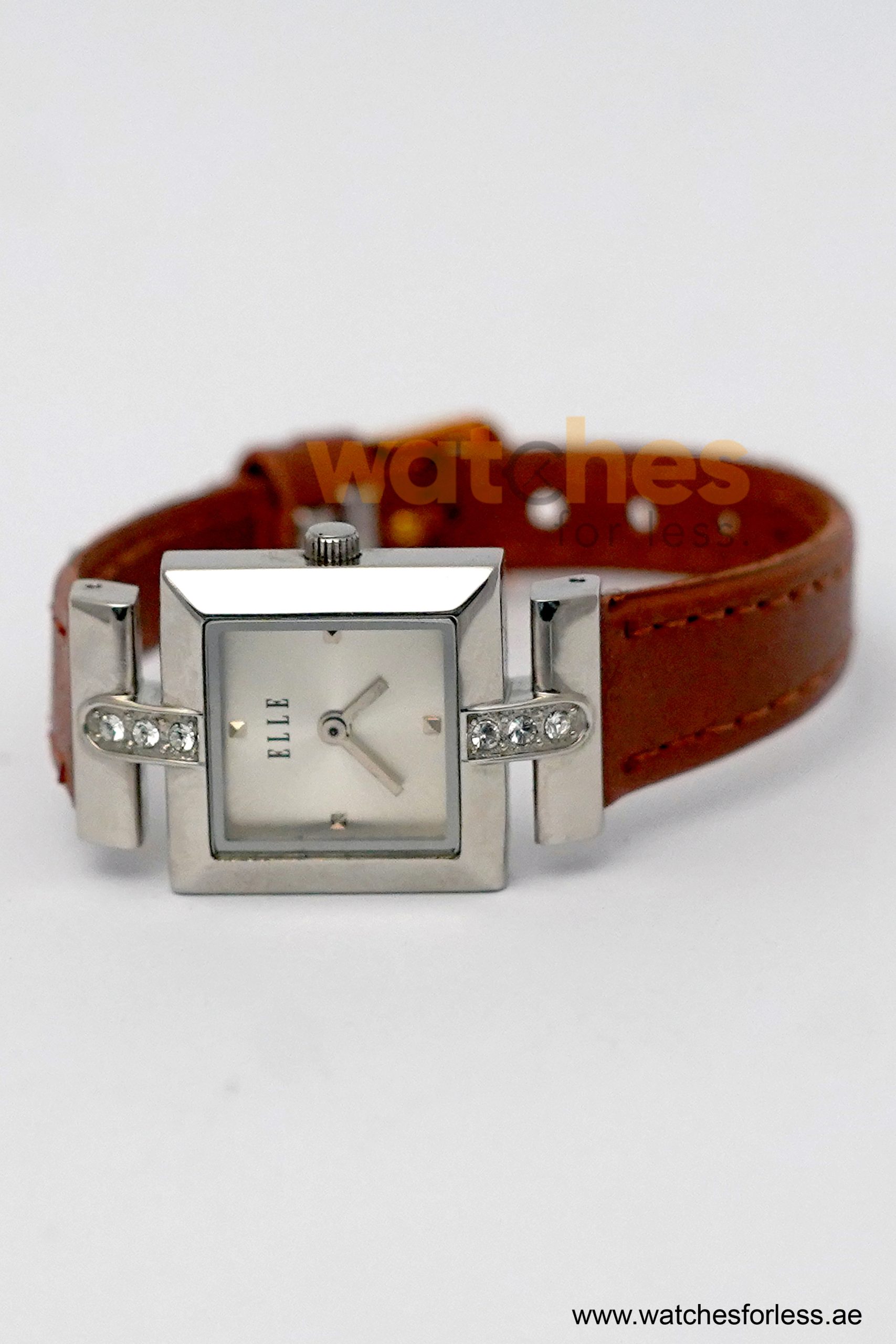 Elle Women’s Quartz Camel Brown Leather Strap Silver Sunray Dial 22mm Watch EL20021S05C (Shelf Leftover) - Image 3