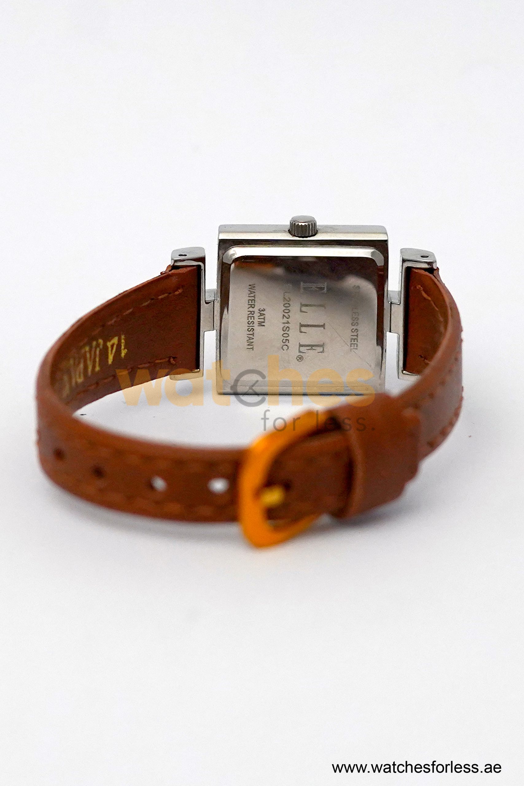 Elle Women’s Quartz Camel Brown Leather Strap Silver Sunray Dial 22mm Watch EL20021S05C (Shelf Leftover) - Image 7