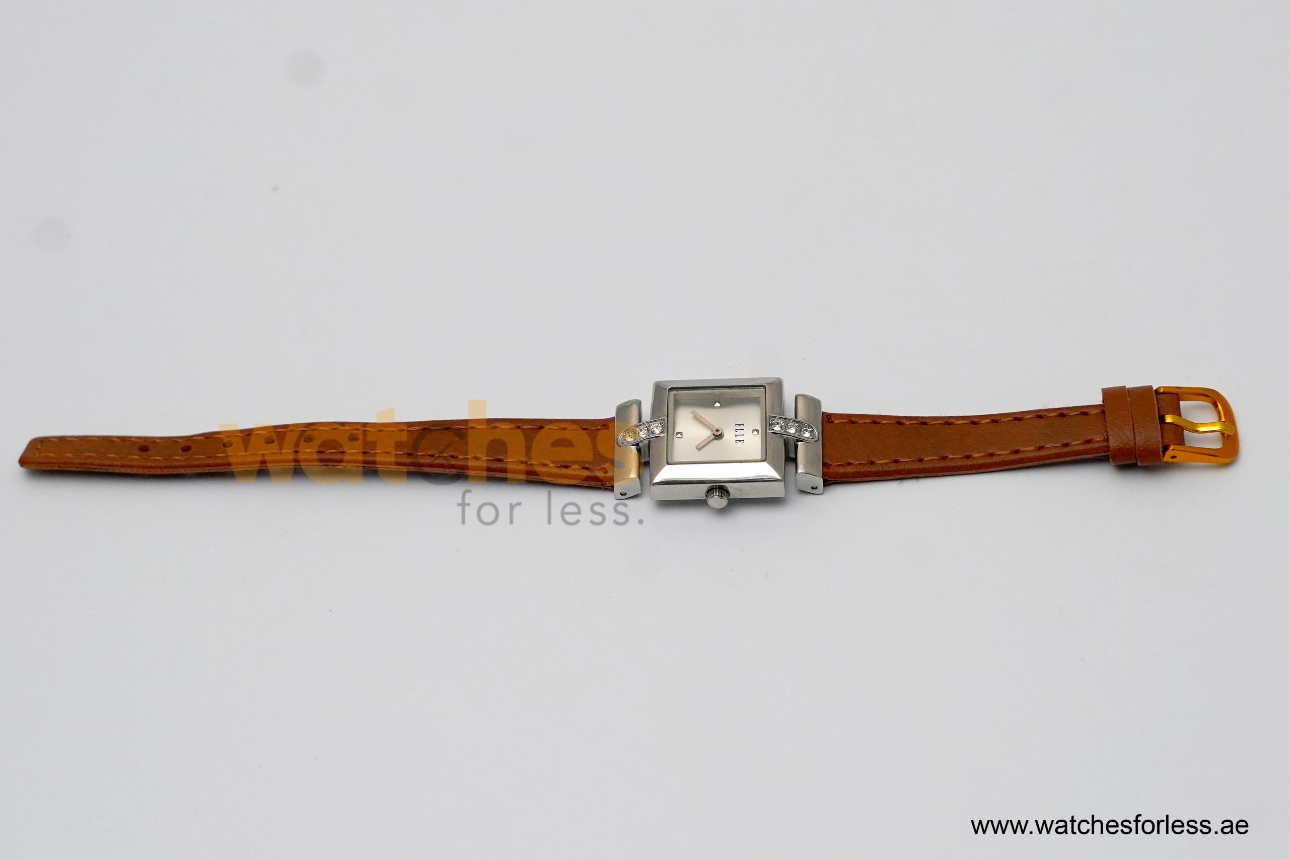 Elle Women’s Quartz Camel Brown Leather Strap Silver Sunray Dial 22mm Watch EL20021S05C (Shelf Leftover) - Image 4