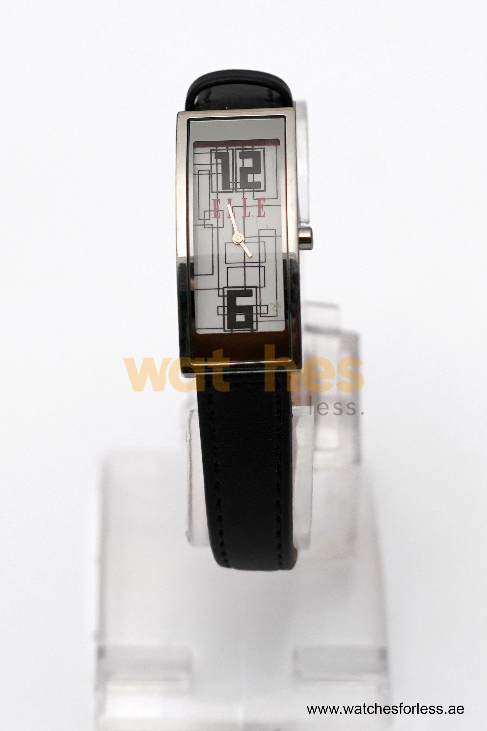 Elle Women’s Quartz Black Leather Strap White Line Multi Color Dial 19mm Watch EL20116SO2C (Shelf Leftover) - Image 2