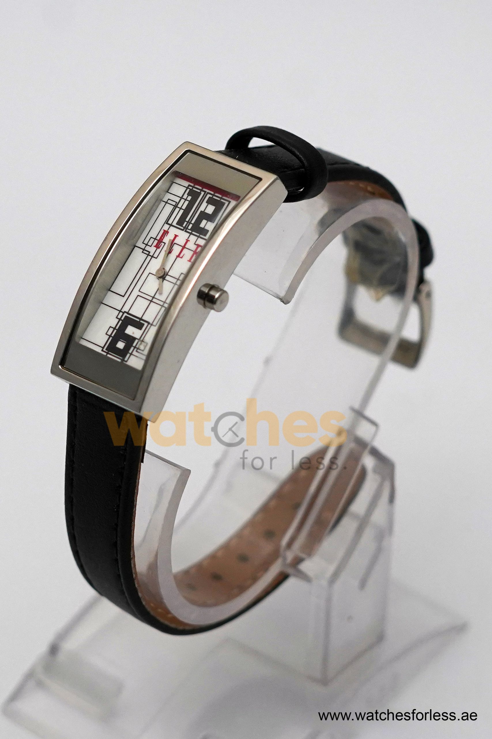 Elle Women’s Quartz Black Leather Strap White Line Multi Color Dial 19mm Watch EL20116SO2C (Shelf Leftover) - Image 5