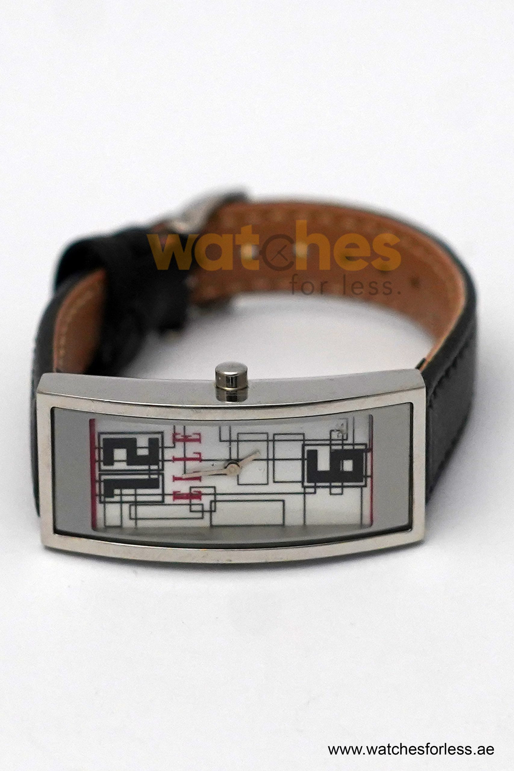 Elle Women’s Quartz Black Leather Strap White Line Multi Color Dial 19mm Watch EL20116SO2C (Shelf Leftover) - Image 3