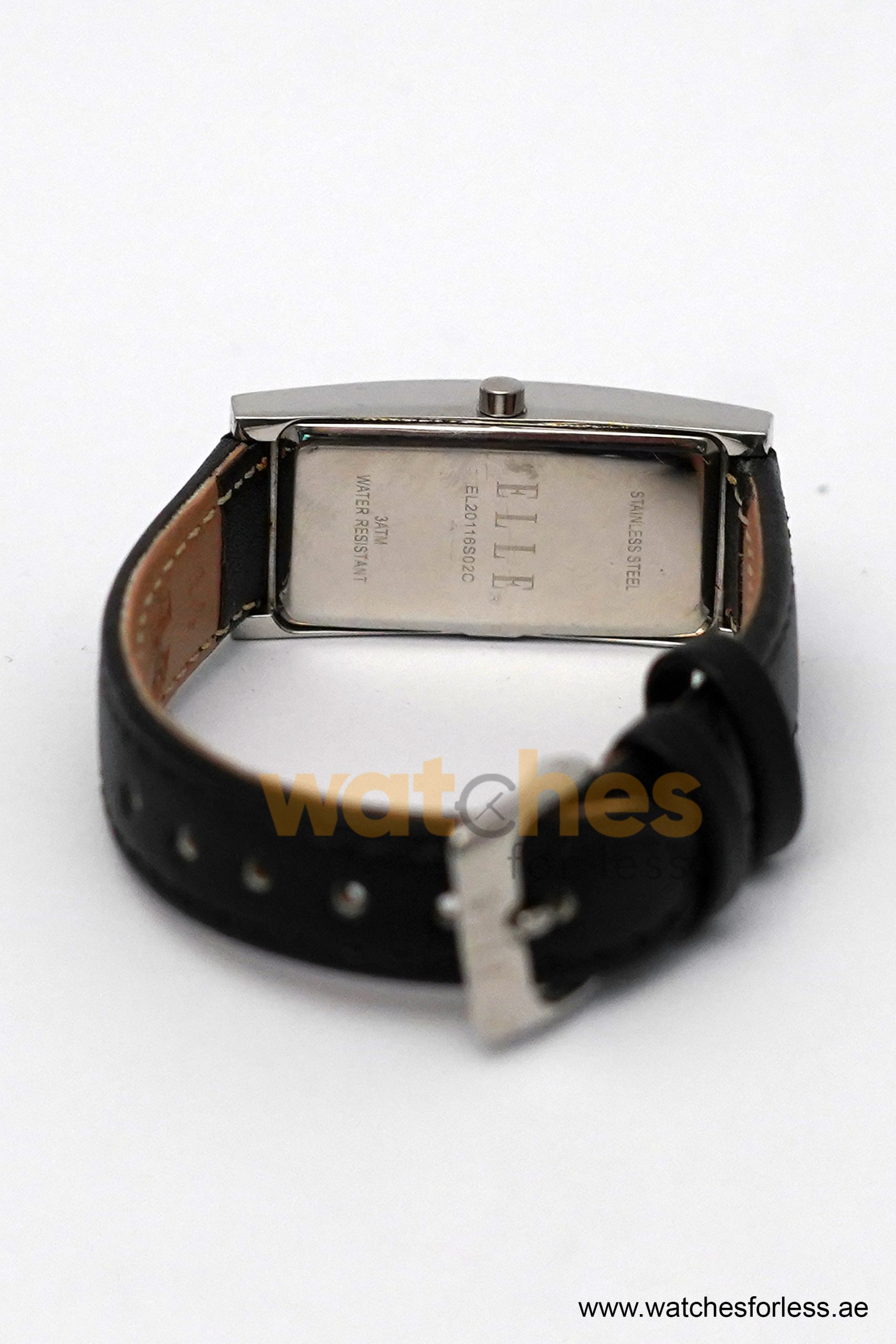 Elle Women’s Quartz Black Leather Strap White Line Multi Color Dial 19mm Watch EL20116SO2C (Shelf Leftover) - Image 7