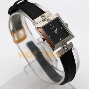 Elle Women’s Quartz Black Leather Strap Black Dial 25mm Watch EL20028S01 (Shelf Leftover)