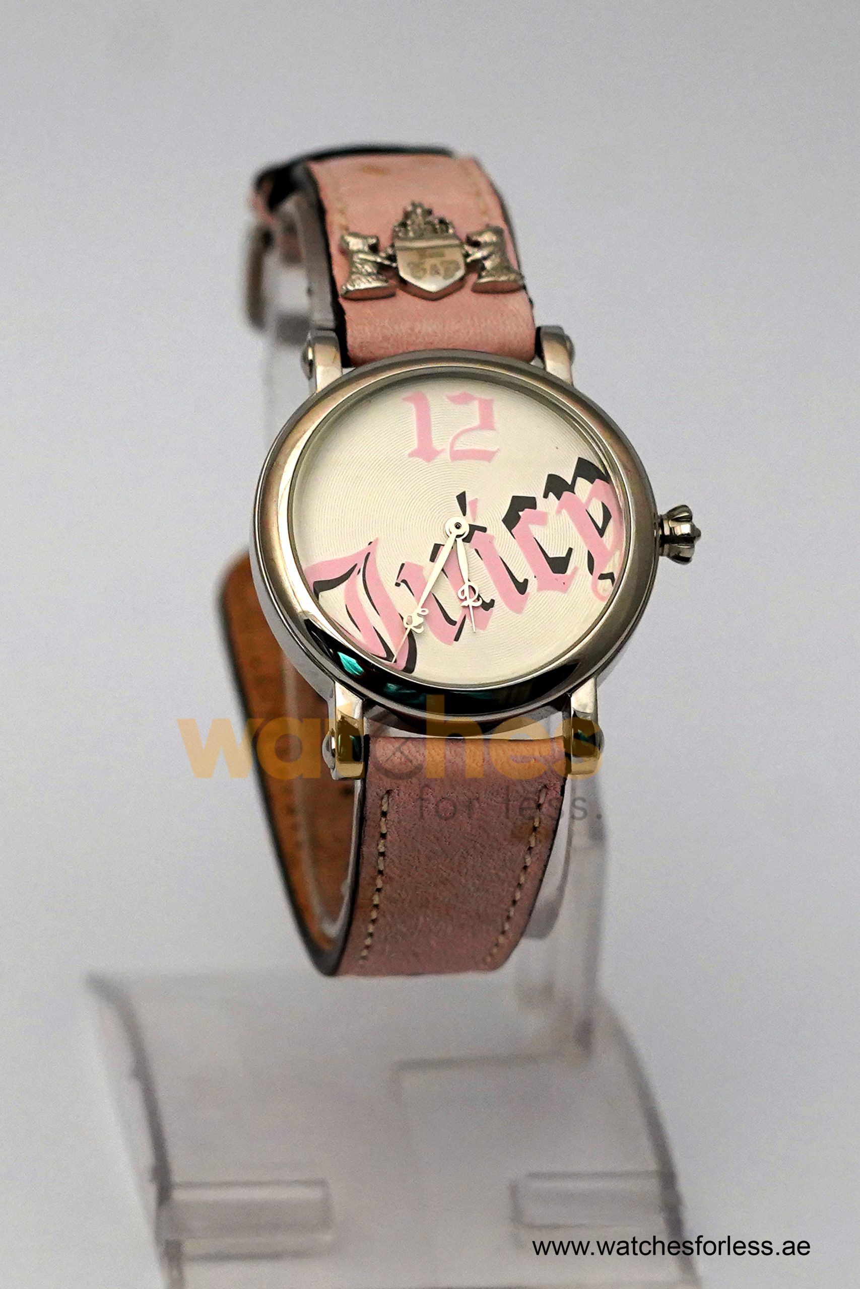 Juicy Couture Women’s Quartz Pink Leather Strap White Dial 36mm Watch 1900324 (Shelf Leftover) - Image 3