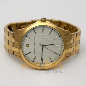 Armani Exchange Men’s Quartz Gold Stainless Steel Silver Sunray Dial 46mm Watch AX2145/1 (Shelf Leftover) - Image 3