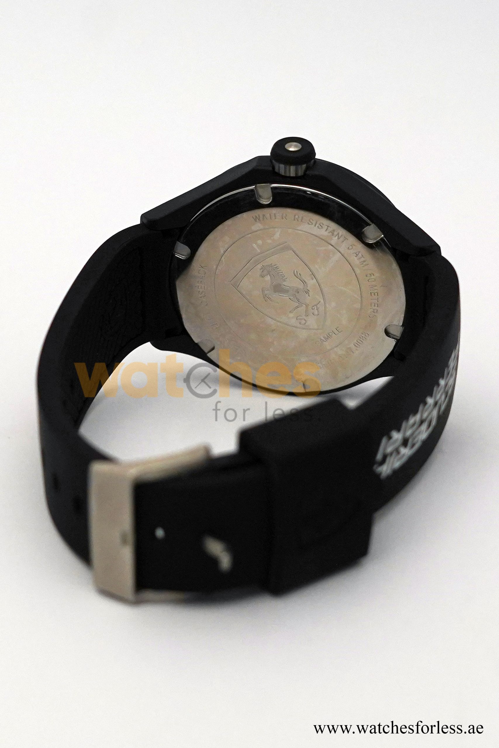 Ferrari Men’s Quartz Black Silicone Strap Black Dial 44mm Watch 0830131 (Shelf Leftover) - Image 6