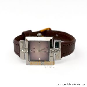 Alternative view of Elle Women’s Quartz Brown Leather Strap Pink Dial 25mm Watch EL20028S03C (Shelf Leftover)