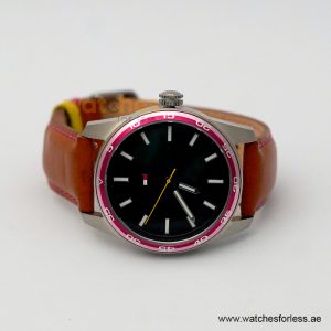Alternative view of Tommy Hilfiger Men’s Quartz Brown Leather Strap Black Dial 42mm Watch 1790927/2 (Shelf Leftover)