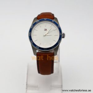 Tommy Hilfiger Men’s Quartz Brown Leather Strap White Dial 42mm Watch 1790928/3 (Shelf Leftover)