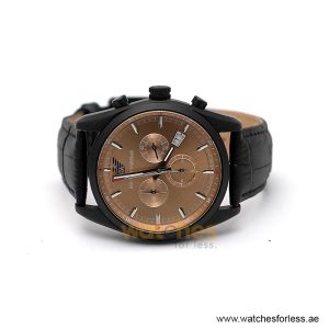 Alternative view of Emporio Armani Men’s Quartz Balck Leather Strap Beige Dial 43mm Watch AR6078/1 (Shelf Leftover)