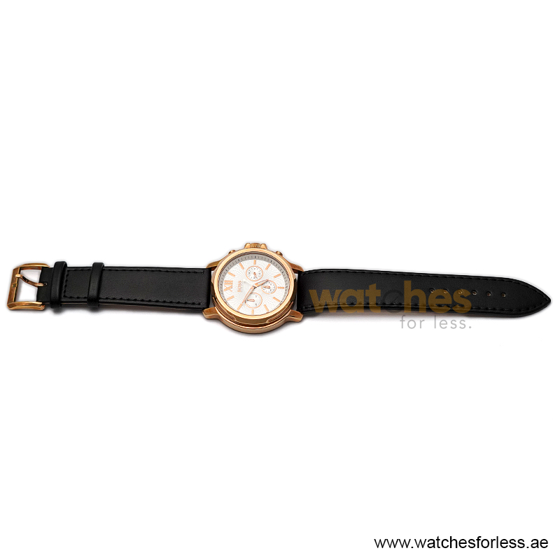 Hugo Boss Men’s Quartz Black Leather Strap White Dial 43mm Watch 1502214/1 (Shelf Leftover) - Image 3