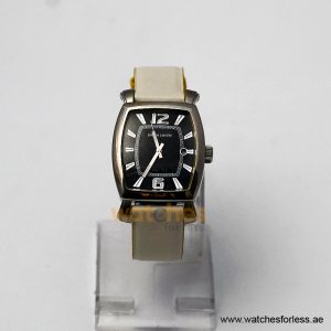 Pierre Cardin Men’s Quartz White Leather Strap Black Dial 36mm Watch PC10028/BB2 (Shelf Leftover)