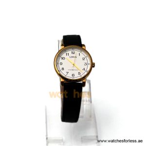 Lorus by Seiko Women’s Quartz Black Leather Strap White Dial 34mm Watch RG288MX9/1 (Shelf Leftover)