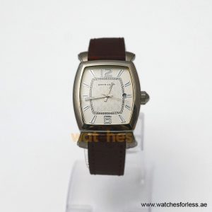 Pierre Cardin Men’s Quartz Dark Brown Leather Strap White Dial 36mm Watch PC10028/W2