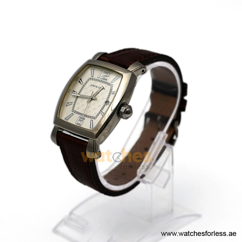 Pierre Cardin Men’s Quartz Dark Brown Leather Strap White Dial 36mm Watch PC10028/W2 (Shelf Leftover) - Image 5