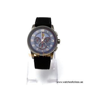 Ferrari Men’s Quartz Black Silicone Strap Blue Dial 44mm Watch 830041/6 (Shelf Leftover)