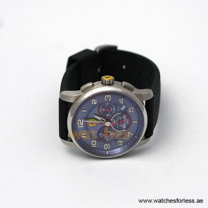 Ferrari Men’s Quartz Black Silicone Strap Blue Dial 44mm Watch 830041/6 (Shelf Leftover)