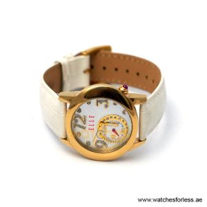 Alternative view of Elle Women’s Quartz White Leather Strap Mother Of Pearl Dial 40mm Watch EL20049S04N/1 (Shelf Leftover)