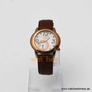 Elle Women’s Quartz Brown Leather Strap Mother Of Pearl Dial 40mm Watch EL20049S03N/2 (Shelf Leftover)