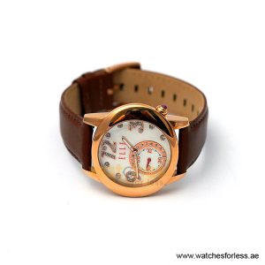 Alternative view of Elle Women’s Quartz Brown Leather Strap Mother Of Pearl Dial 40mm Watch EL20049S03N/2 (Shelf Leftover)