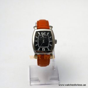 Pierre Cardin Men’s Quartz Orange Leather Strap Black Dial 36mm Watch PC10028/BB3 (Shelf Leftover)